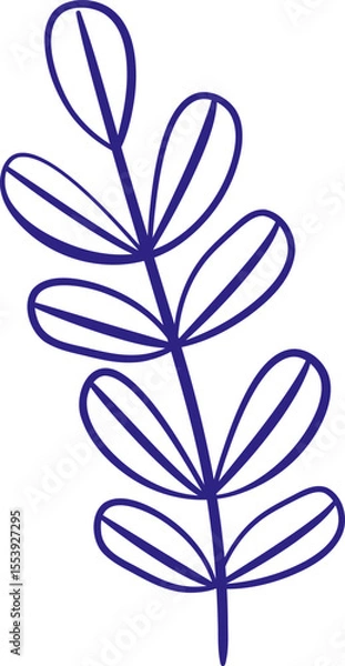 Obraz Abstract Leafy Branch Drawing