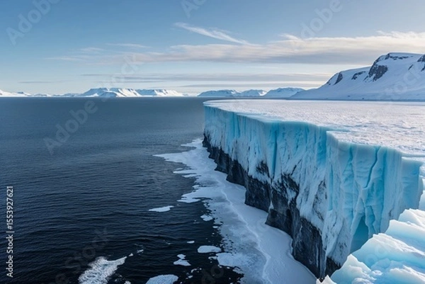 Obraz Icy landscape with dramatic ice cliff
