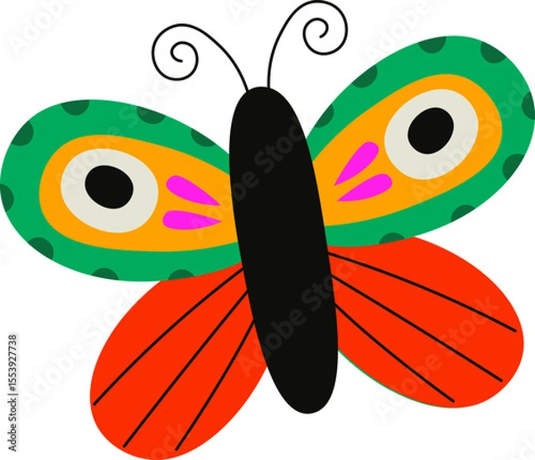 Obraz Colorful Butterfly with Patterned Wings
