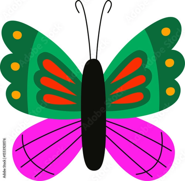 Obraz Colorful Butterfly with Patterned Wings