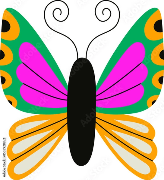 Obraz Colorful Butterfly with Patterned Wings