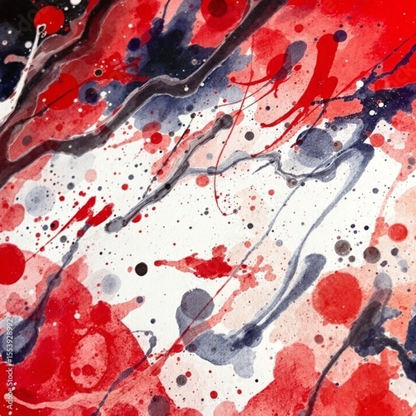 Fototapeta Bold Red and Blue Paint Splash Abstract Creative Textured Surface
