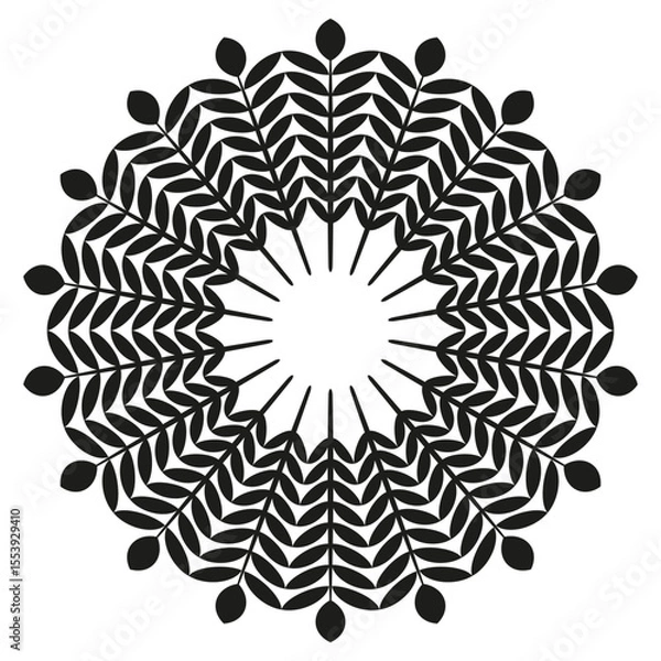 Obraz Mandala pattern design. Circular ornament shape. Intricate spiritual Vector. Meditation art illustration.