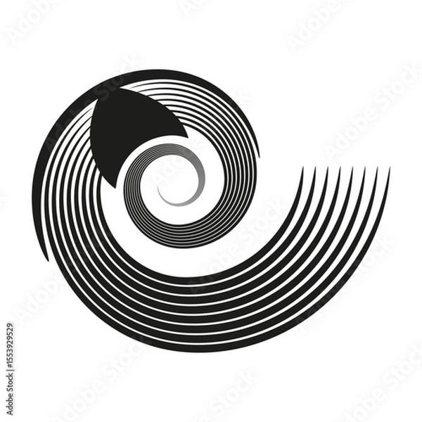 Obraz Spiral line pattern. Abstract swirl shape. Dynamic rotation Vector. Curved graphic illustration.