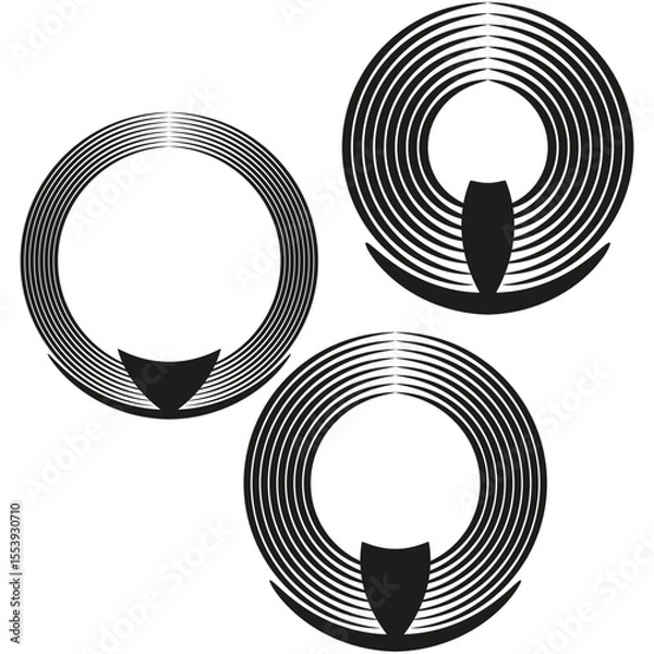 Obraz Concentric circles set. Abstract round elements. Minimalist shape Vector. Modern graphic illustration.