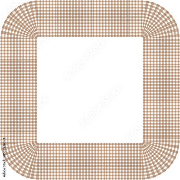 Obraz Square frame element. Rounded corner border. Geometric enclosure shape. Vector modern outline.
