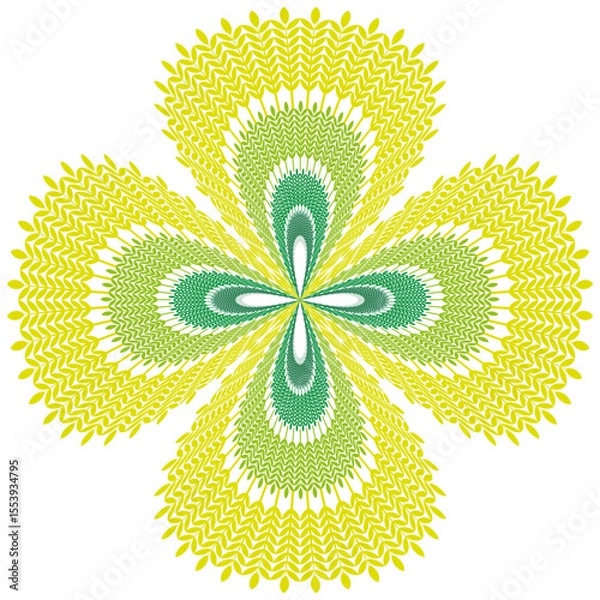 Obraz Light green flower. Petal bloom symbol. Abstract floral Vector. Nature blossom illustration.