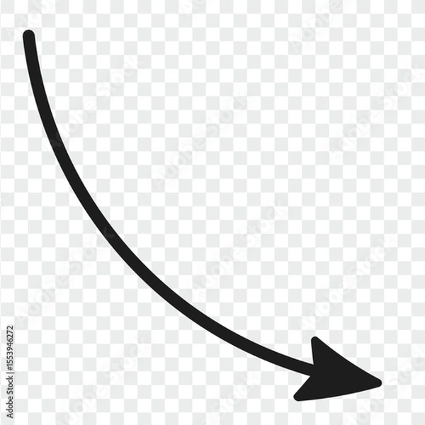 Fototapeta wavy curved Long arrow icon. long line arrow vector. flat style Arrow symbol. arrow on a white background.