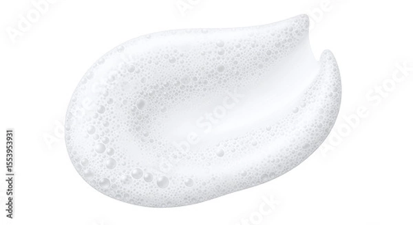 Fototapeta White foaming cleanser texture shape, isolated on transparent background