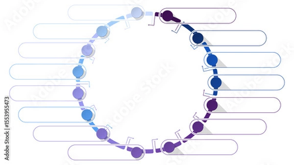 Fototapeta Infographic for presentation, 15 process.