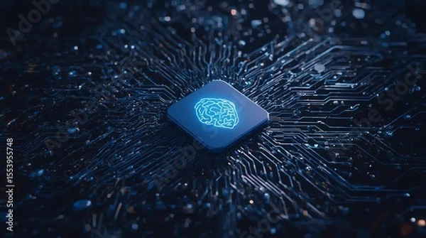 Fototapeta AI, Artificial Intelligence concept,3d rendering,conceptual image