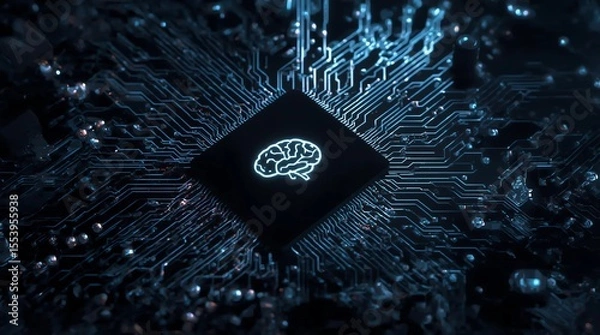 Fototapeta AI, Artificial Intelligence concept,3d rendering,conceptual image