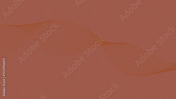 Fototapeta Subtle orange wavy lines overlay on textured brown background