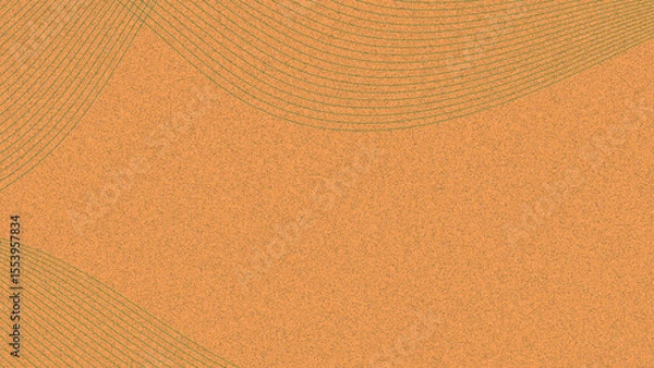 Fototapeta Textured orange background with subtle green curved line patterns