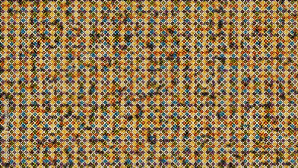 Fototapeta Abstract geometric pattern with colorful diamond shapes and scattered dots
