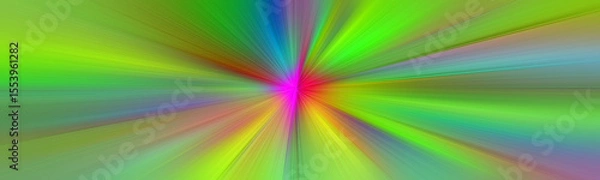 Fototapeta A vibrant radial burst of rainbow colors emanates from the center, creating a dynamic and energetic abstract background with a soft gradient blend.

