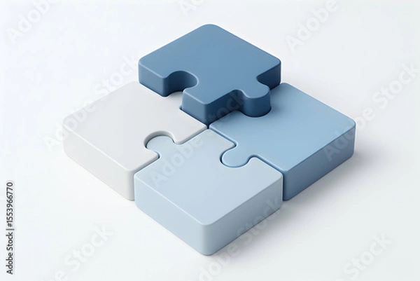 Fototapeta Interlocking puzzle pieces illustrating problem-solving
