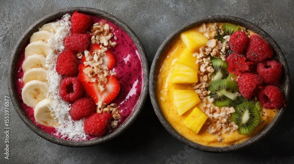 Obraz Healthy Acai Bowl with Granola and Berries
