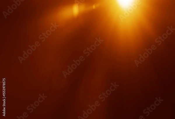 Obraz blurred image. shiny sun, sunbeams, sunrays, sunshine design. Yellow red orange warm light effect, sun ray, golden beams isolated on black background. star dust sparkling sunlight bursting through