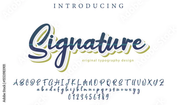 Fototapeta Signature Font – Stylish Script Typeface with Bold Modern Brush Lettering