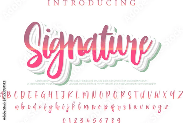 Fototapeta Signature Font – Stylish Script Typeface with Bold Modern Brush Lettering