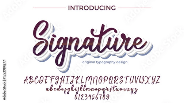Fototapeta Signature Font – Stylish Script Typeface with Bold Modern Brush Lettering