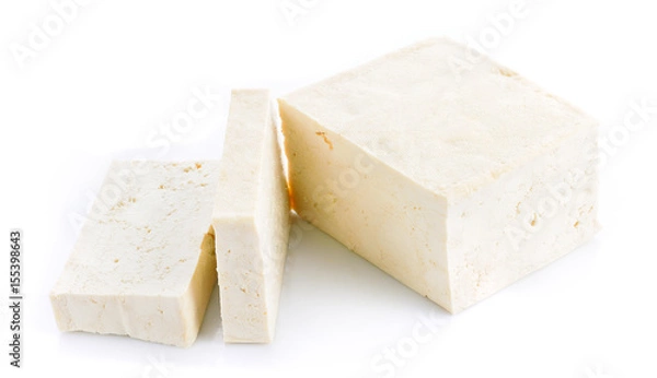 Obraz Closeup tofu and mint on white background