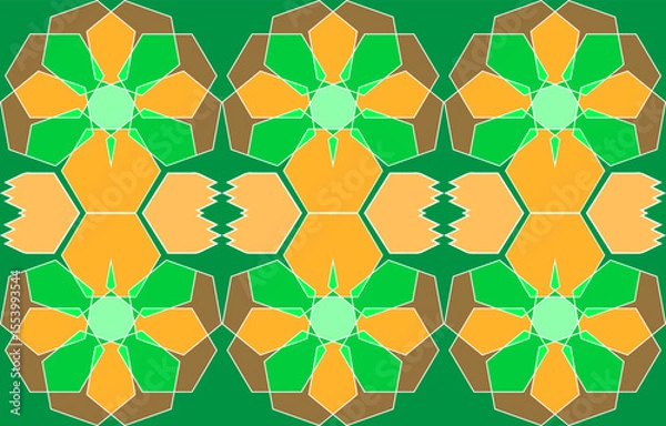 Obraz Colorful geometric pattern design abstract art digital illustration creative studio environment top-down view visual concept, seamless pattern