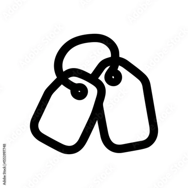 Fototapeta Minimalist Simple Outline Tags with Hole and Ring Shape Line Icon Element