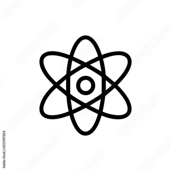 Fototapeta Simple Line Style Atom Structure Science Chemistry Icon Symbol
