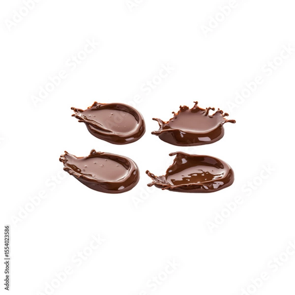 Fototapeta  Delicious Melted Chocolate Splashes in Motion Isolated on White Background