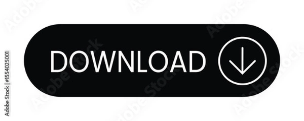 Obraz download button icon - Black with arrow for apps and websites