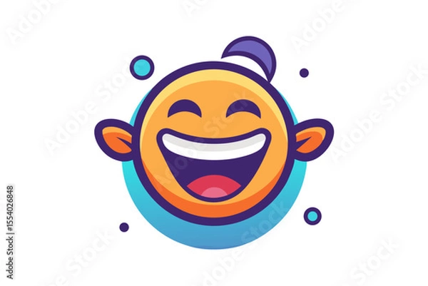 Fototapeta laughing face mood icon tear drops uplift