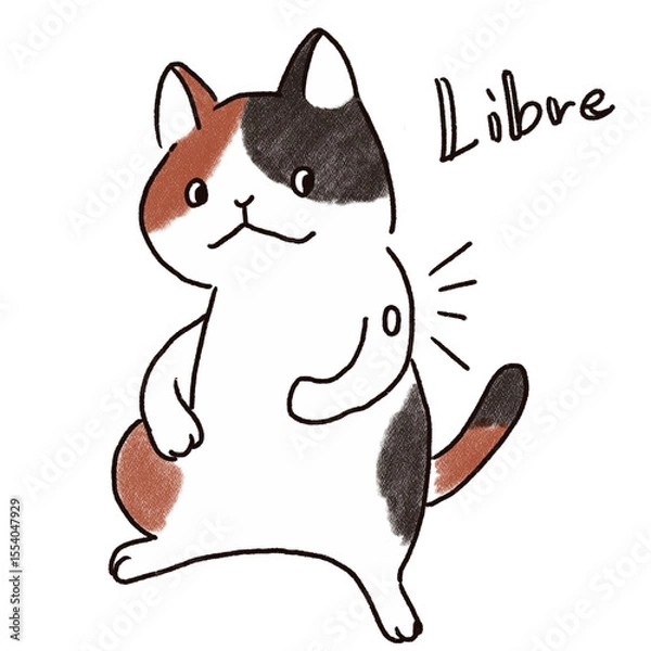 Obraz リブレで血糖値を測る三毛猫