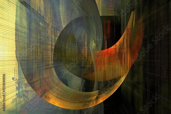 Fototapeta Abstract digital art with geometric shapes and textures for modern design concepts
