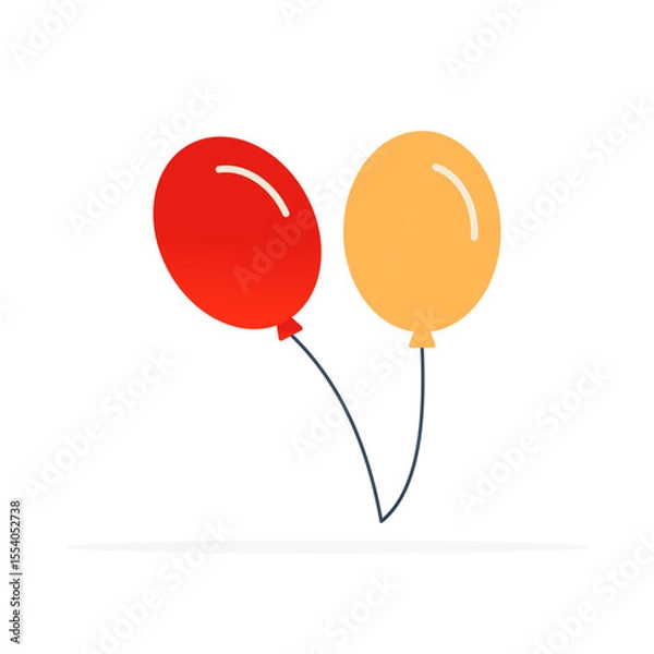 Fototapeta balloon icon, flat colored vector. modern and minimalist design