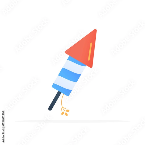 Fototapeta Fireworks icon, flat colored vector. modern and minimalist design