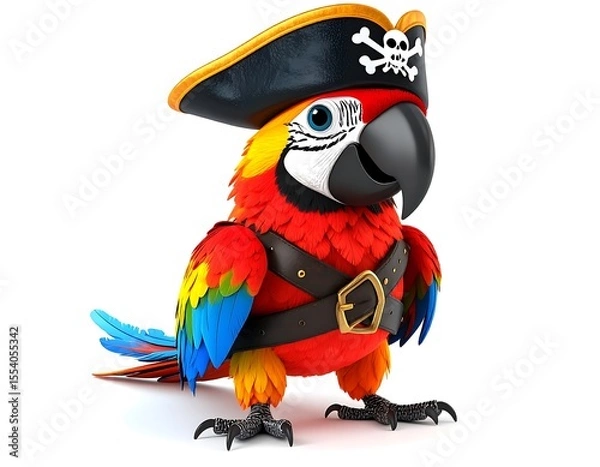 Obraz Cartoon parrot pirate
