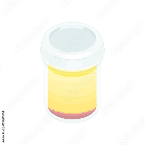 Obraz イラスト素材：瓶入りカスタードプリン。蓋付き。