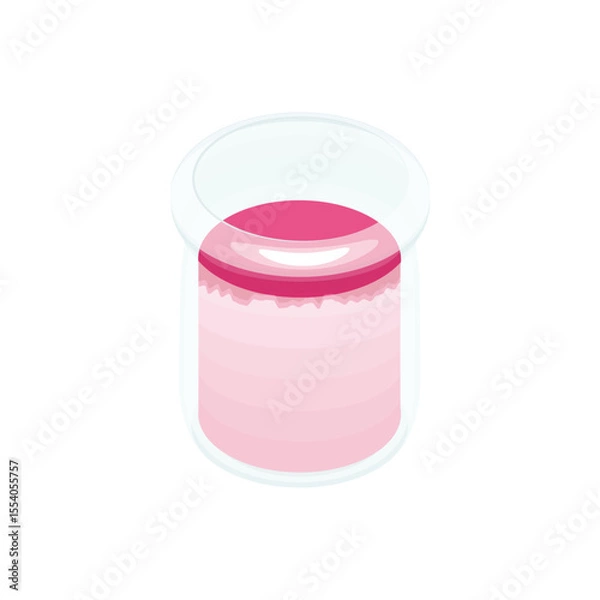 Obraz イラスト素材：瓶入りのいちごミルクプリン