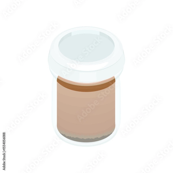 Obraz イラスト素材：瓶入りのチョコレートプリン。蓋付き。