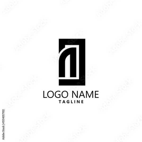 Fototapeta initial NJ logo design vector