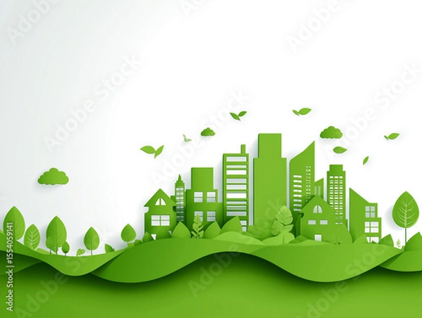Obraz green city background