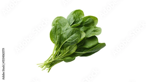 Obraz Fresh bunch of spinach leaves isolated on transparent background