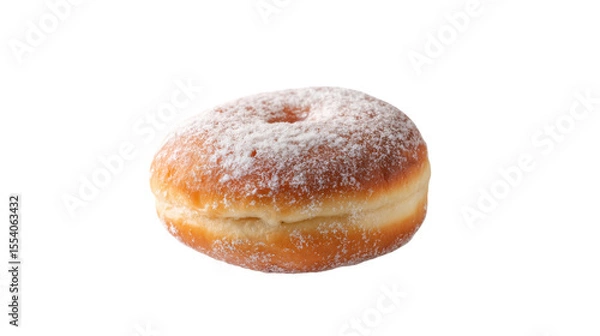 Obraz Delicious powdered sugar donut isolated on transparent background