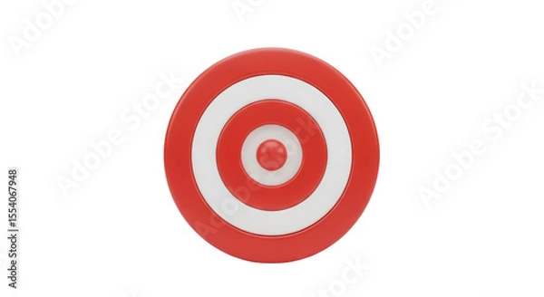 Fototapeta Red and White Circular Target with Concentric Rings on White Background