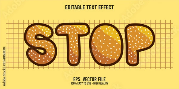 Fototapeta Editable text effect STOP word art typography illustration template style premium vector