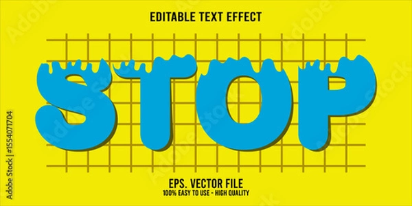 Fototapeta Editable text effect STOP word art typography illustration template style premium vector