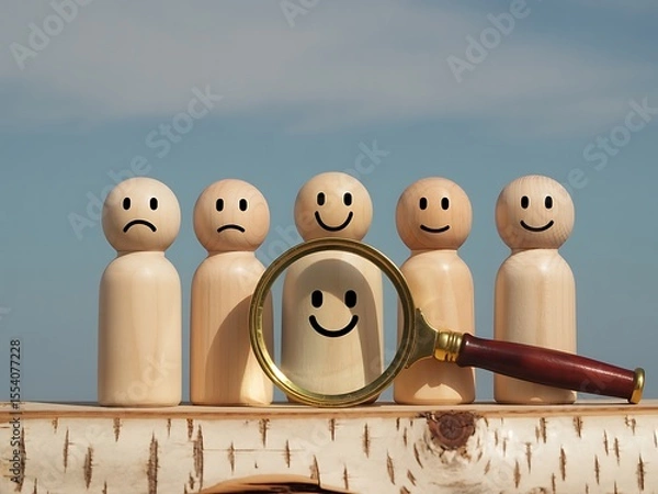 Fototapeta Finding Happiness Identifying Positive Attitudes and Emotional Wellbeing in Groups - Discovering Joy and Contentment Within Communities