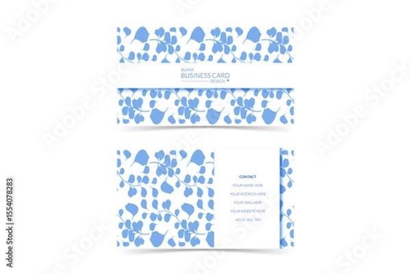 Fototapeta blank business card design with botanical artwork